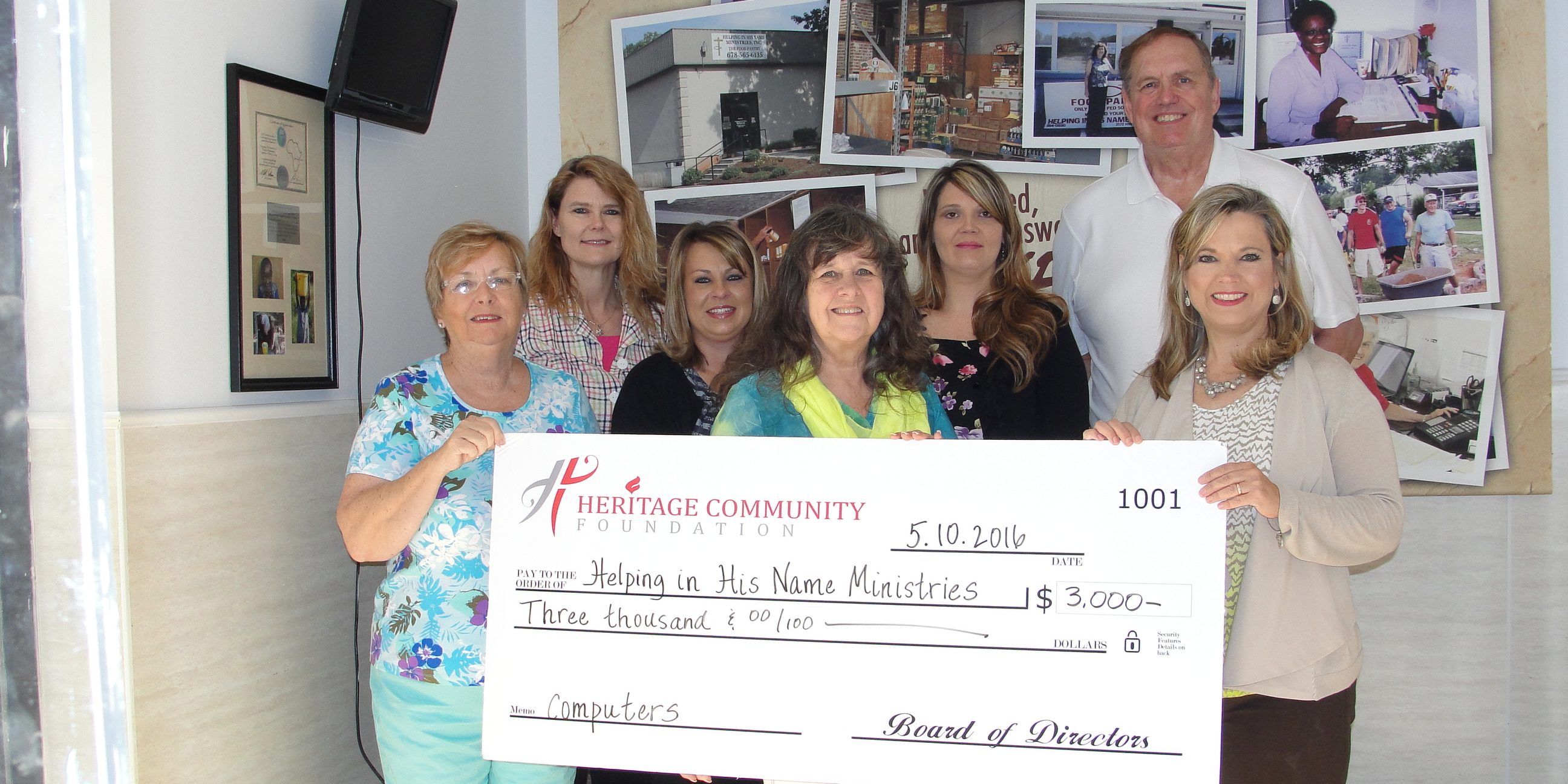 Heritage Community Foundation Presents Grant to Helping in His Name ...